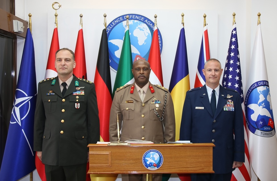 Kenya Defence Forces Delegation headed by Brigadier General Richard Wambui MWANZIA, Chief of Strategic Plans and Policy, visited COE-DAT on 09 May 2024.